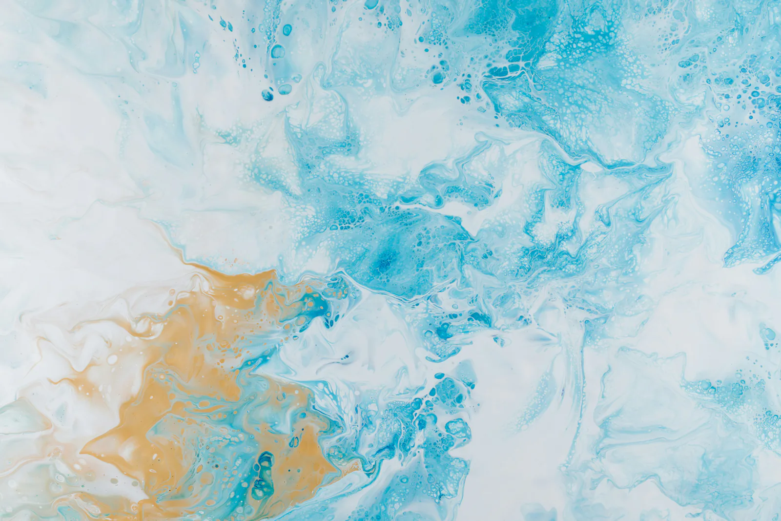 Fluid blue and white abstract artwork suggesting a stable storage environment