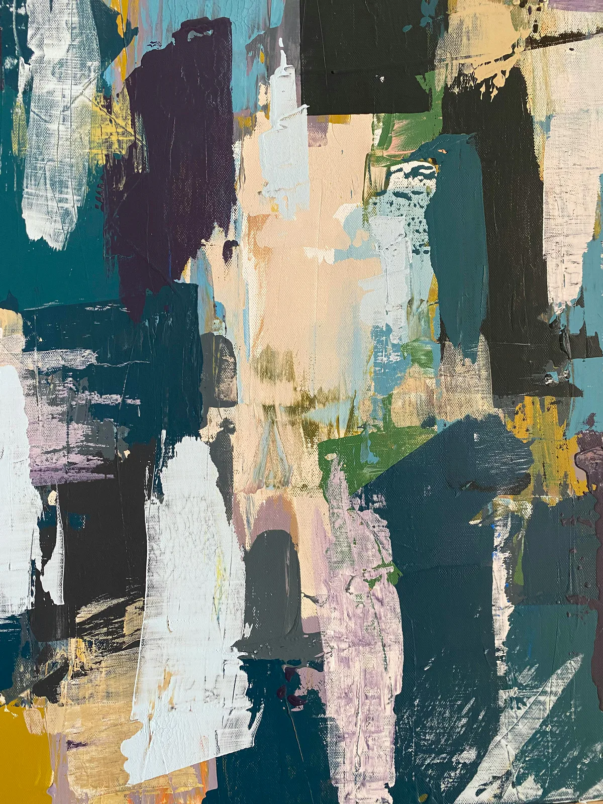 Structured teal and cream abstract artwork suggesting layered protection
