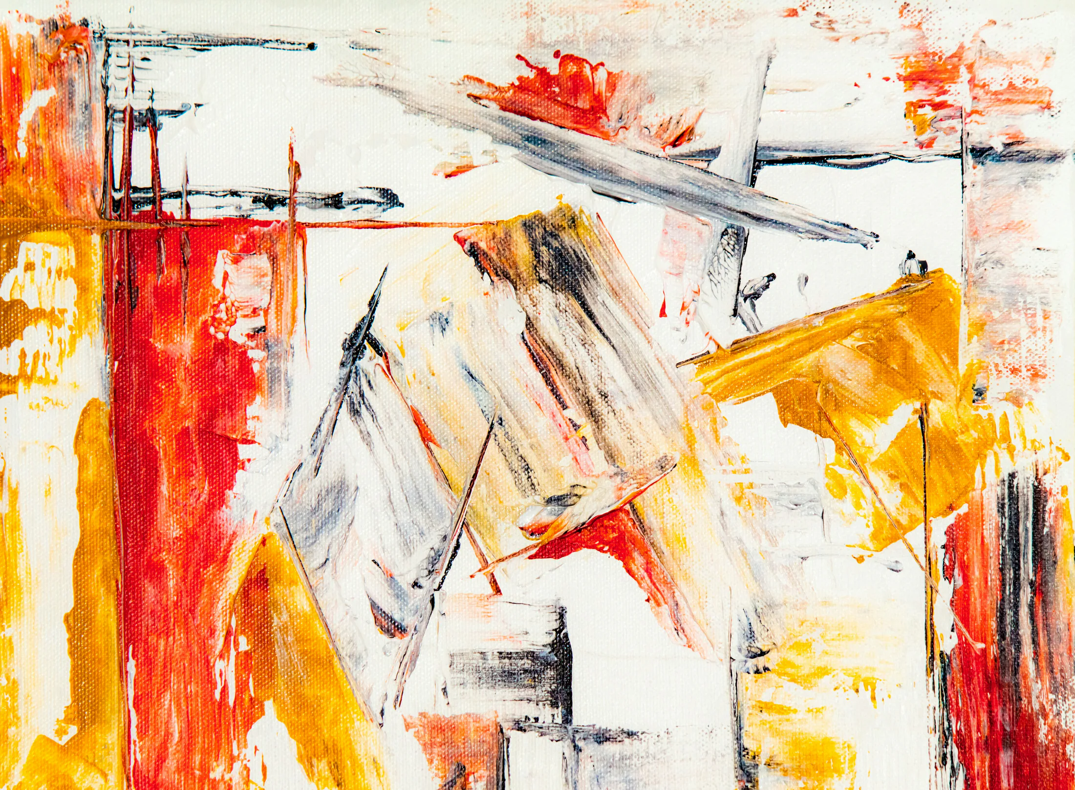 Linear orange and white abstract artwork suggesting connected collection and delivery points