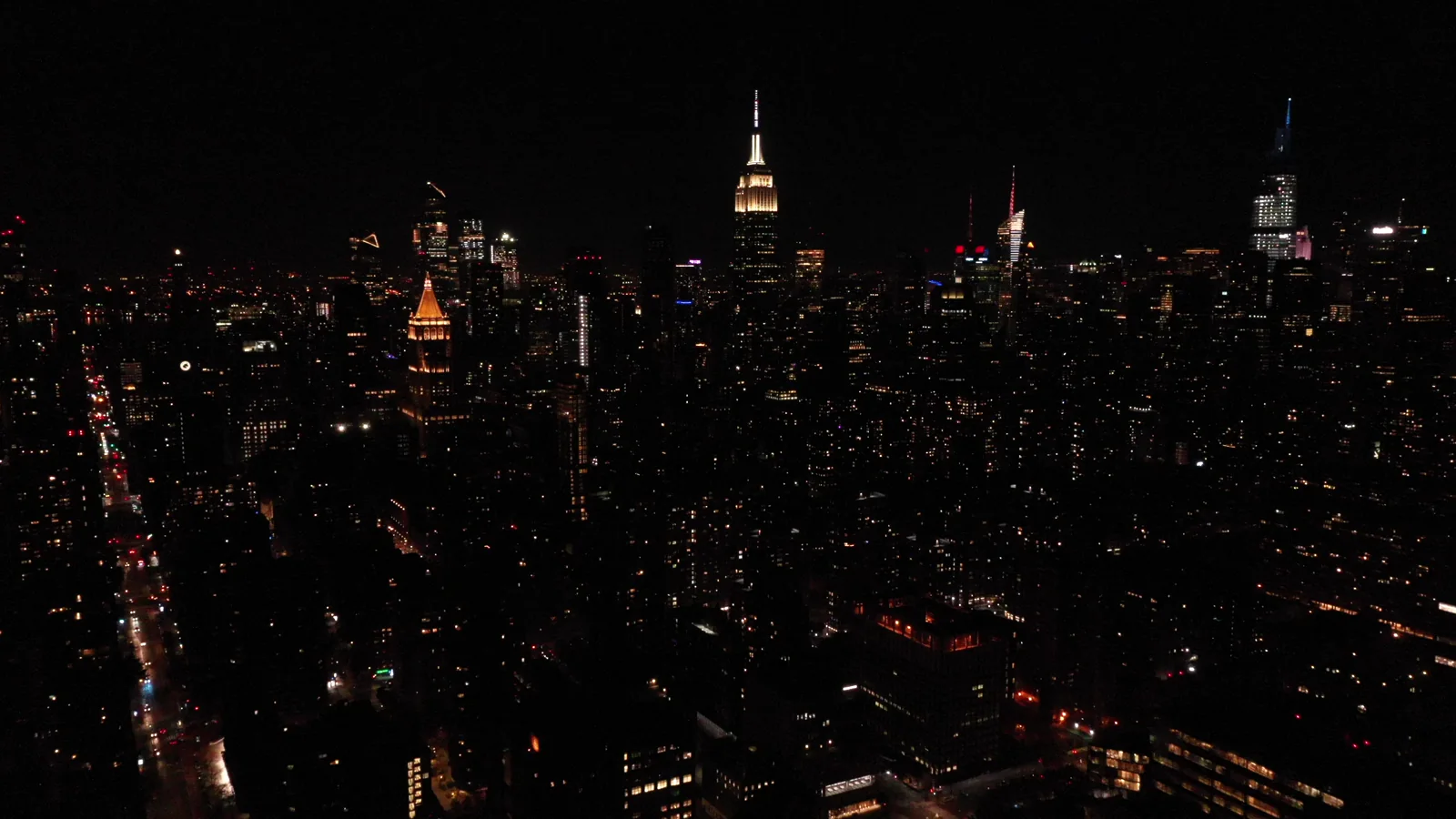 New York City skyline at dusk